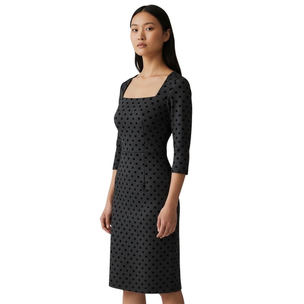 WHBM Black Polka Dot Top and Skirt Set XS